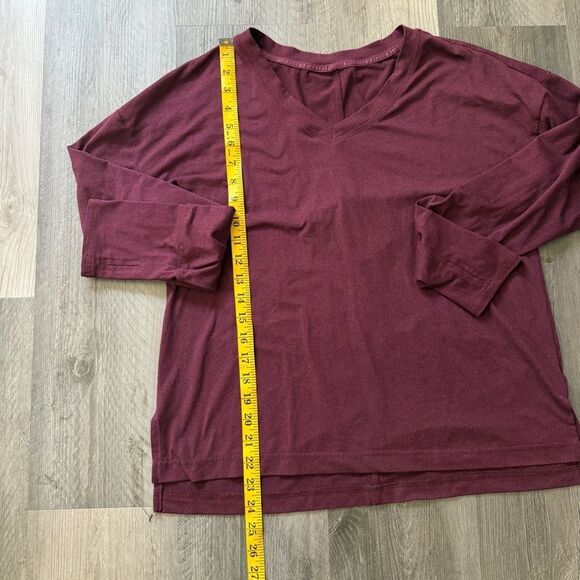 RBX Wine V Neck Thumbhole Top Soft Medium Loose Fit - Picture 8 of 9